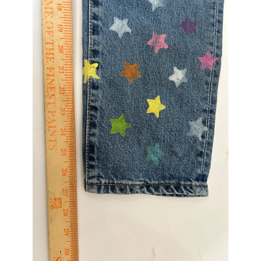Levi's 550 Classic Relaxed Jeans Sz 6 Multi-Color Star Handmade Embellishments - Picture 6 of 9
